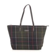 Tartan Style Shopper Bag med Glidelås