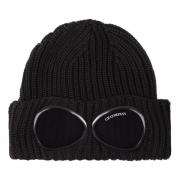 Svart Ull Goggle Beanie Lue