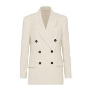 Ivory Corduroy Double-Breasted Jacket