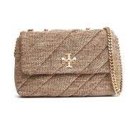 Beige Drapert Raffia Skulderveske