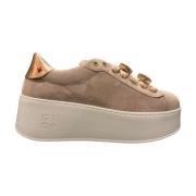 Rosa Semsket Sneaker med Juvel Detaljer