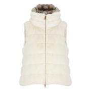 Quiltet Faux Fur Vest Kvinne