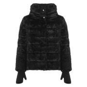 Velvet Quilted Down Jacket Kvinne Svart