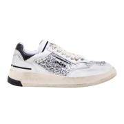 Lav Glitter Skinn Sneakers