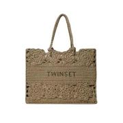 Heklet Blomster Tote Bag - Blomster Eleganse