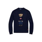 Jacquard Bomull Lin Polo Bear Sweater