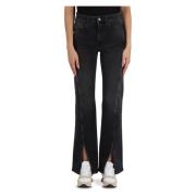 Perle Front Split Straight Fit Jeans