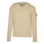 Beige Hoody Full Zip Sweaters