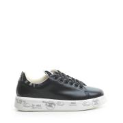 Sort Skinn Sneakers Belle