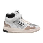 Glitter Skinn Sneakers Grå/Svart