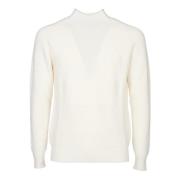 Hvit Mock Neck Sweater English Rib