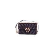 Front Logo Crossbody Veske med Delbar Stropp