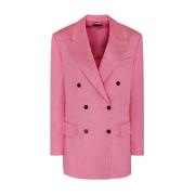 Bubblegum Pink Double Breasted Blazer