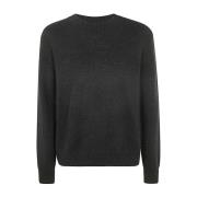 Svart Alpaca Blend Crew Neck Sweater