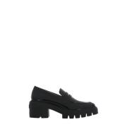 Svarte polerte skinnloafers