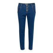 Slim-Fit Cropped Jeans med Smarte Detaljer