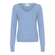 Strikket Pullover Marina Melange V-Hals Genser