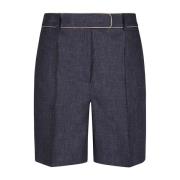 Kontrast Piping Lin Bermuda Shorts