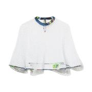 Bianco Bomull Poncho med Silke Trim