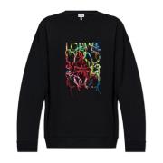 Sweatshirt med brodert logo i flere farger