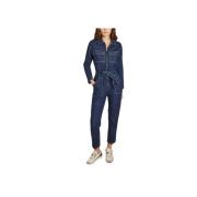 Denim Jumpsuit med Hjerteapplikasjon