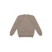 Ribbet Crew Neck Genser Brun