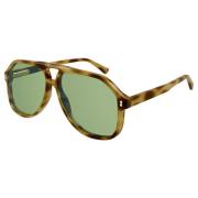 Stilige solbriller i Havana/Green acetat