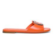 Lær Slide Sandal