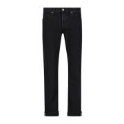 Selvedge Slim Fit Svart Denim Jeans