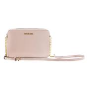 Saffiano Lær Crossbody Veske Powder Blush