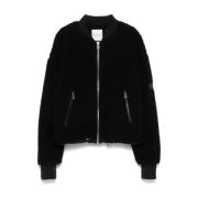 Faux Shearling Baseball Krage Jakke