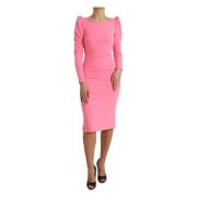 Elegant Rosa Bodycon Midi Kjole