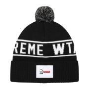 Begrenset Opplag Svart Beanie med Jacquard-logoer