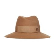 Beige Ull Fedora Hatt for Kvinner