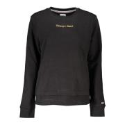 Svart Sweatshirt med Lange Ermer Brodert Logo