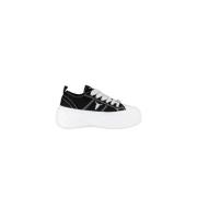 Svart Canvas Platform Sneakers Intentions