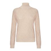 Rosa Alpakka Høyhalset Sweater