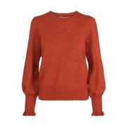 Mohair Cable Cuff Pullover Strikket