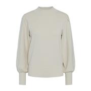 Beige Strikket Pullover Genser