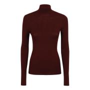 Multifarget Turtleneck Strikkeplagg Topp for Kvinner