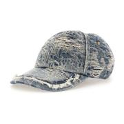 Denim Baseball Cap Blå Ødelagt Veve