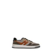 Multifarget Semsket Skinn Sneakers for Menn