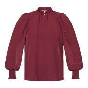 Burgunder Esar-Ls Bluse