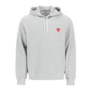 Hjerte Patch Hoodie Sweatshirt