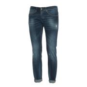 Ripped Denim Blå Skinny Fit Jeans