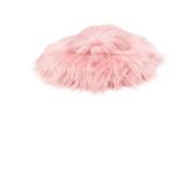 Rosa Faux-Fur Brodert Logo Lue