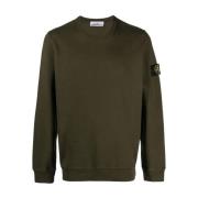 Garment Dyed Crewneck Sweatshirt i Olivengrønn