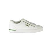 Hvite Polyester Sneakers med Lisser, Kontrastdetaljer, Logo