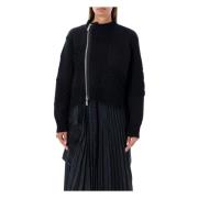 Sort Kabelstrikket Glidelås Cardigan Aw24