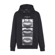 Svart Lips Logo Sweater Hoodie